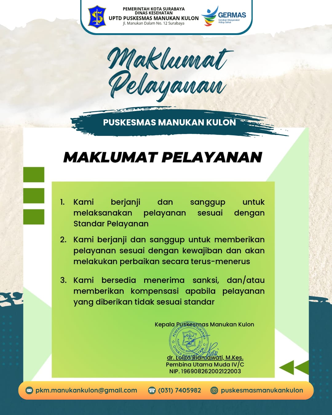 Maklumat Puskesmas Manukan Kulon